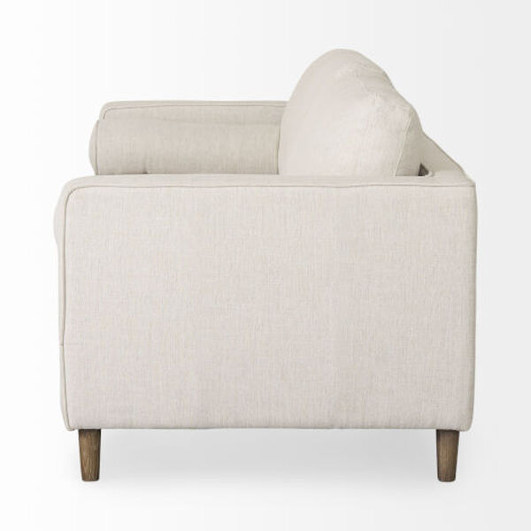 Loretta Cream Three Seater Sofa with Two Bolster Cushions, image 3