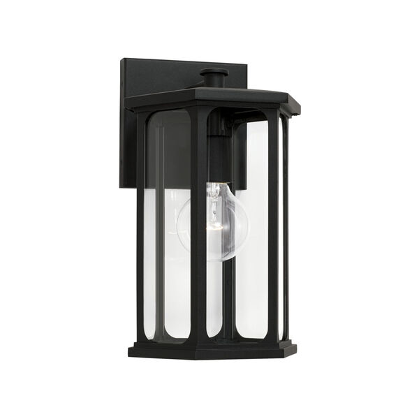 Walton Black Outdoor One-Light Wall Lantern with Clear Glass, image 1