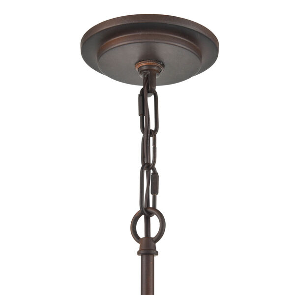 Rubbed Bronze Two-Light Chandelier With Transparent Glass, image 4