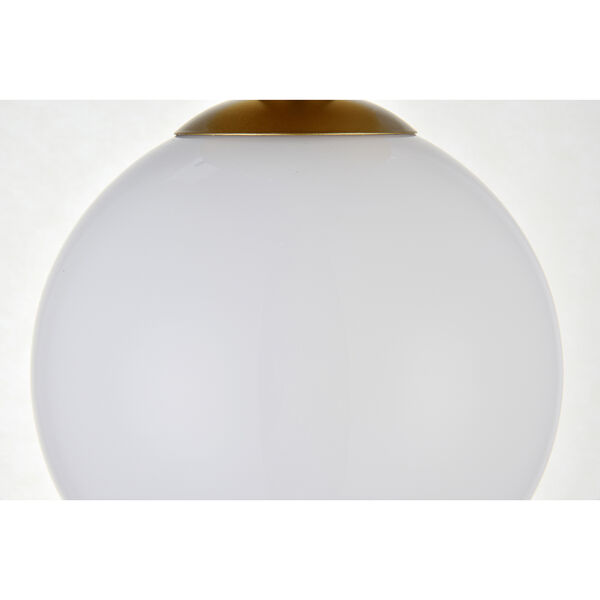 Baxter Brass and Frosted White Seven-Inch One-Light Semi-Flush Mount, image 4