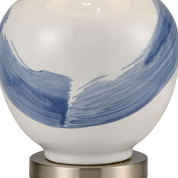 Kircubbin White Blue Satin Nickel One-Light Table Lamp, image 4
