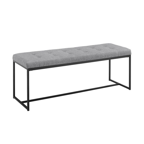 Grey 48-Inch Upholstered Tufted Bench, image 1