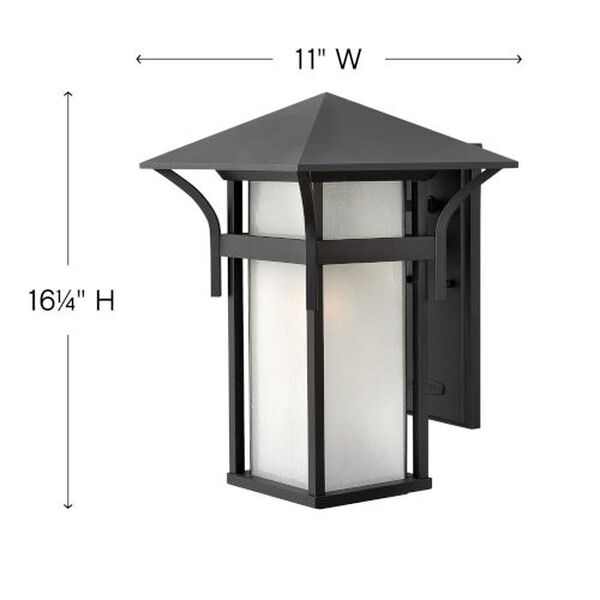 Harbor Satin Black 16-Inch One-Light Large Outdoor Wall Light, image 3