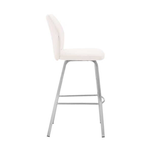 Tandy Brushed Stainless Steel White Counter Stool, image 4