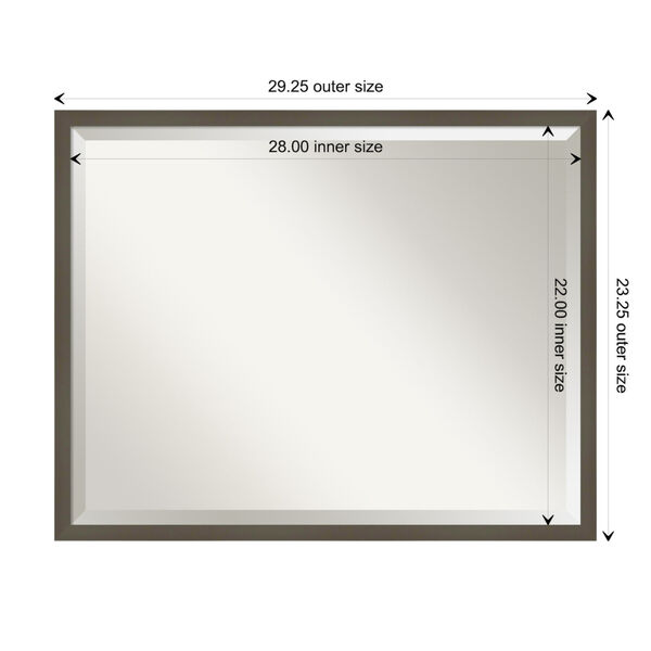 Svelte Gray 29W X 23H-Inch Bathroom Vanity Wall Mirror, image 6
