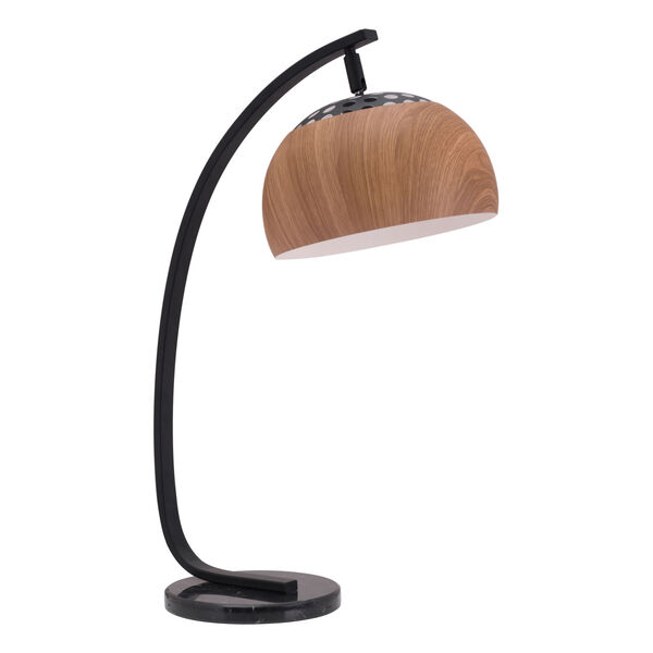 Brentwood Brown Woodgrain One-Light Desk Lamp, image 1