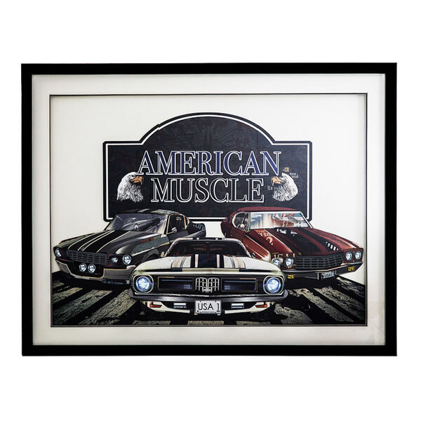 American Muscle Multicolor 3D Collage Wall Art, image 1