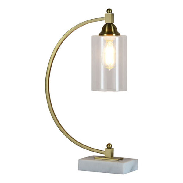 York Antique Brass One-Light Table Lamp, image 1