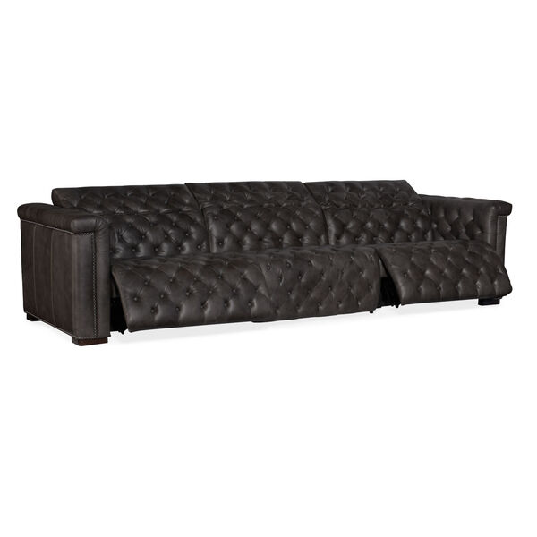 Savion Grandier Dark Wood Sofa with Power Recliner and Power Headrest, image 3
