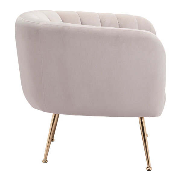 Deco Beige and Gold Accent Chair, image 3