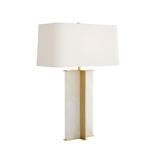 Lyon Antique Brass and White One-Light Table Lamp, image 4