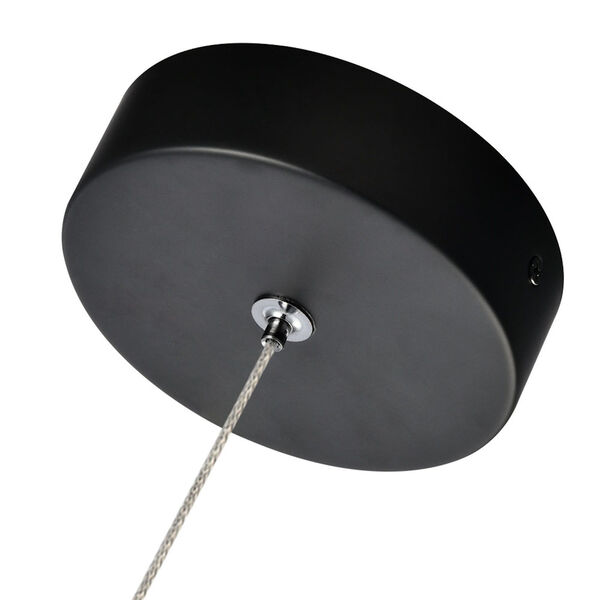 Venezia Black and Polished Chrome Integrated LED Pendant with Clear Glass, image 7