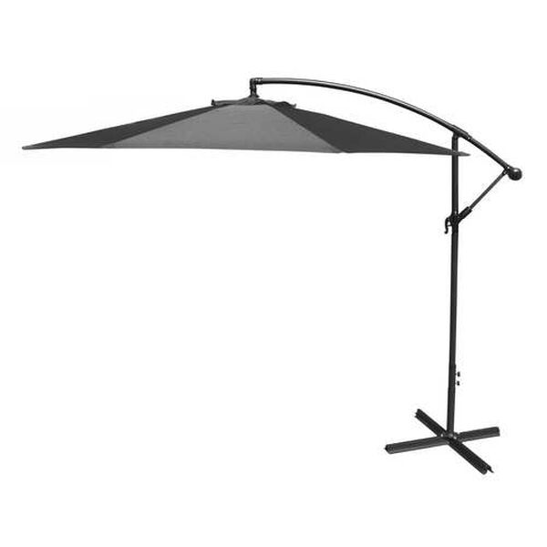 Gray 10-Feet Octagon Offset Outdoor Patio Umbrella with Crank Opening, image 1