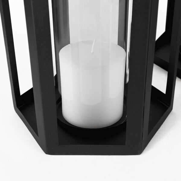 Balley Black 20-Inch Height Hexagonal Candle Holder Lantern, Set of 2, image 5
