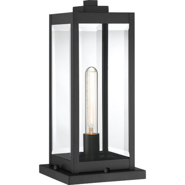 Pax Black One-Light Outdoor Pier Base with Beveled Glass, image 1
