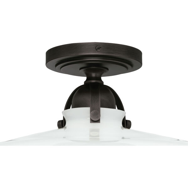 Rico Espinet Arial Deep Patina Bronze One-Light Flushmount With White Glass, image 2