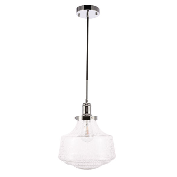 Lyle Chrome 11-Inch One-Light Pendant with Clear Seeded Glass, image 5