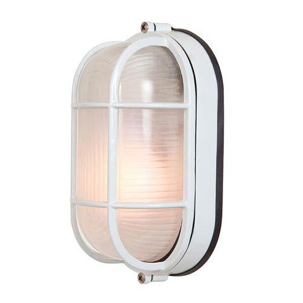 Nauticus White One-Light Outdoor Wall Light with Frosted Glass, image 2