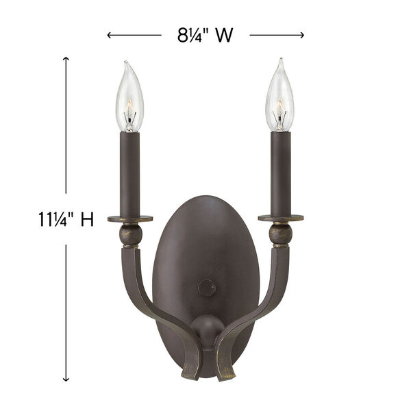 Ruthorford Oil Rubbed Bronze Two-Light Sconce, image 4