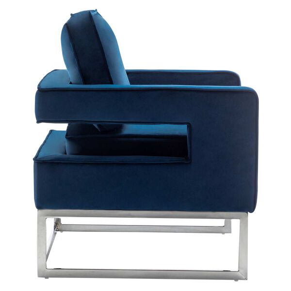 Blue Chair with Silver Frame, image 4