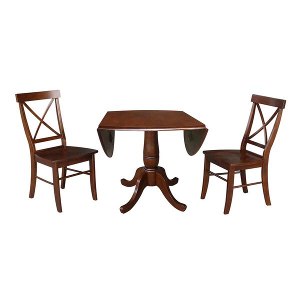 Espresso Round Top Pedestal Table with Chairs, image 5