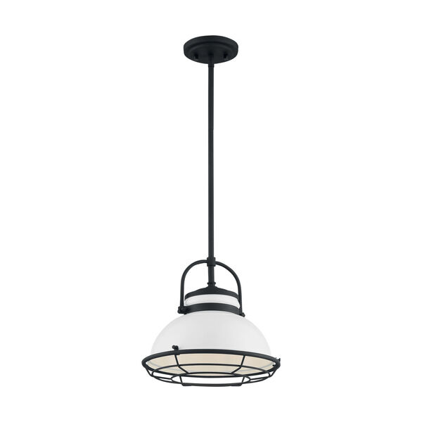 Upton Gloss White and Black 12-Inch One-Light Pendant, image 4