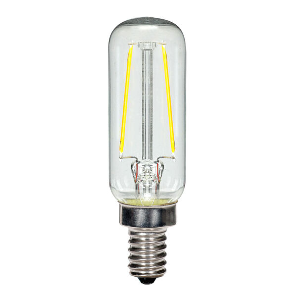 SATCO Clear LED T6 Candelabra 2.5 Watt LED Filament Bulb with 2700K 200 Lumens 80 CRI and 360 Degrees Beam, image 1