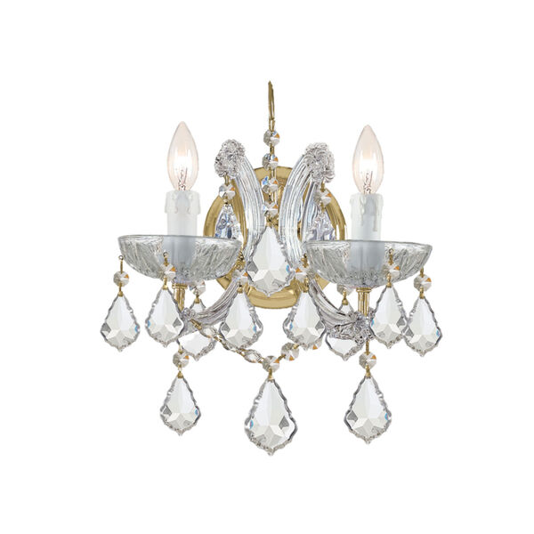 Maria Theresa Gold Two-Light Wall Mount Draped In Hand Cut Crystal, image 1