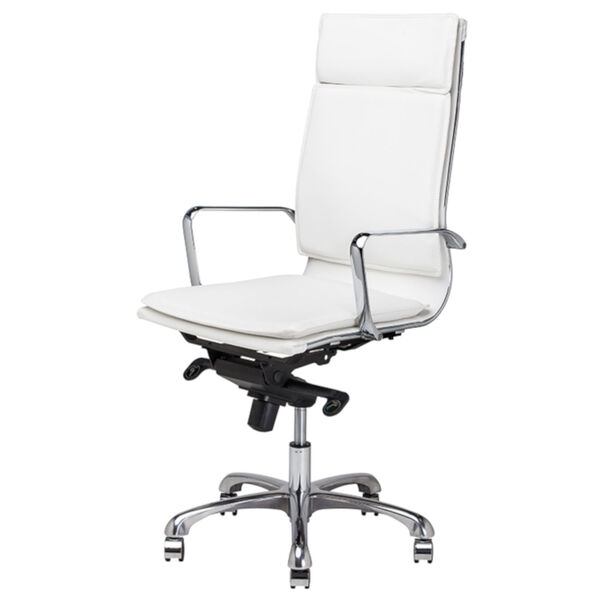 Carlo White and Silver Office Chair, image 1