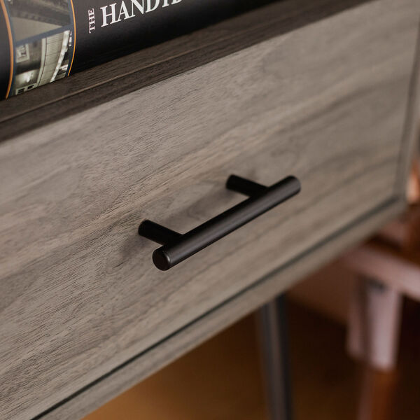 18-Inch Slate Grey Modern Single Drawer Hairpin Leg Side Table, image 6