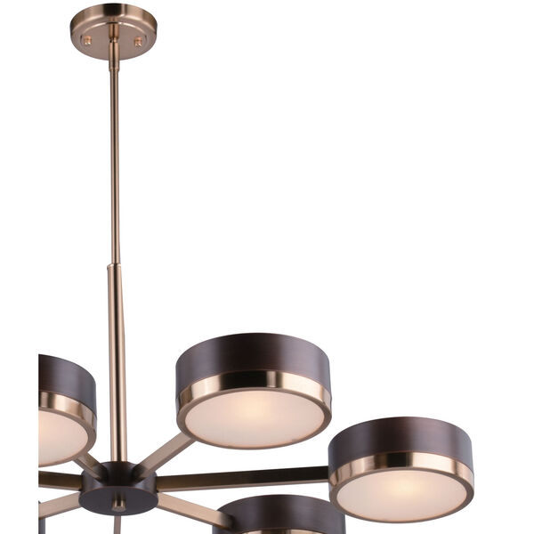 Madison Architectural Bronze with Natural Brass Seven-Light Chandelier, image 4