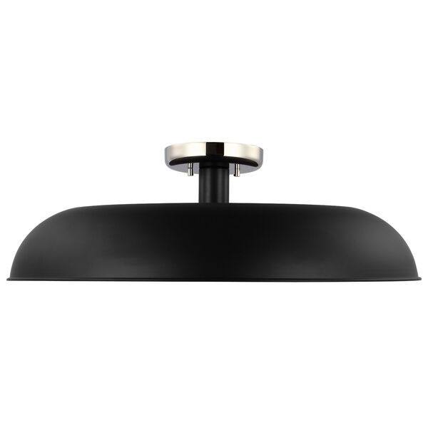 Colony Matte Black and Polished Nickel 24-Inch One-Light Semi Flush Mount, image 1