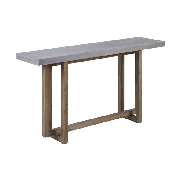 Merrell Polished Concrete and Brushed Silver Console Table, image 1