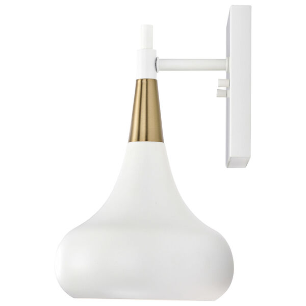 Phoenix Matte White and Burnished Brass One-Light Wall Sconce, image 3