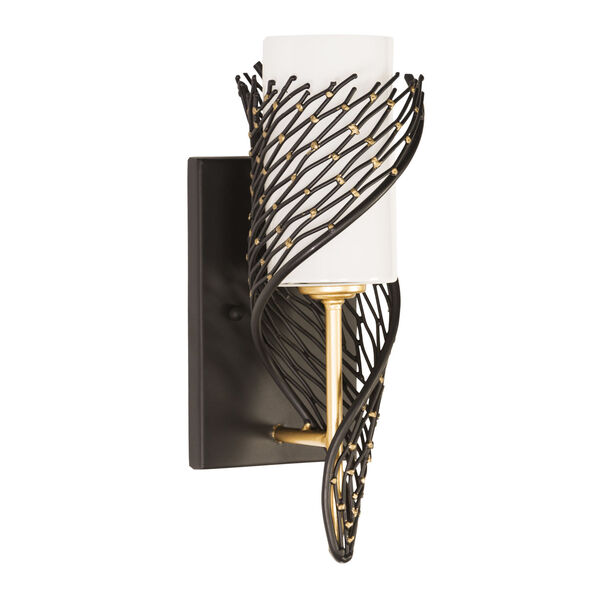 Flow Matte Black French Gold One-Light Left Wall Sconce, image 1