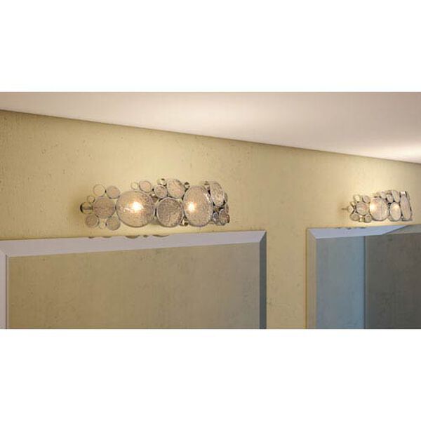 Fascination Nevada Recycled Steel and Glass Two-Light Bath Fixture, image 2
