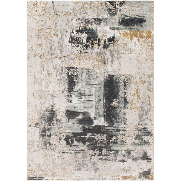 Quatro Charcoal and Tan Rectangular: 9 Ft. 3 In. x 12 Ft. 3 In. Rug, image 1