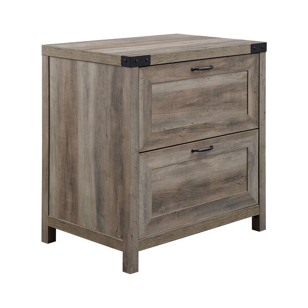 Grey Wash Filing Cabinet with Two Drawer, image 1