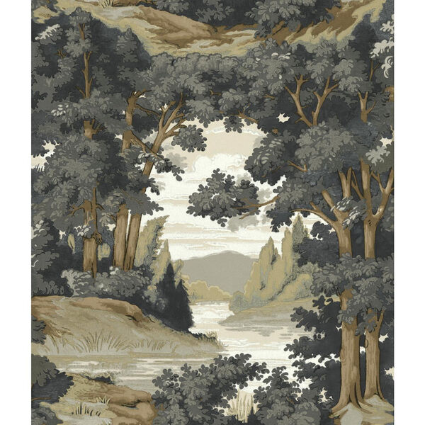 Tailored Tan and Gray Scenic Wallpaper - SAMPLE SWATCH ONLY, image 1