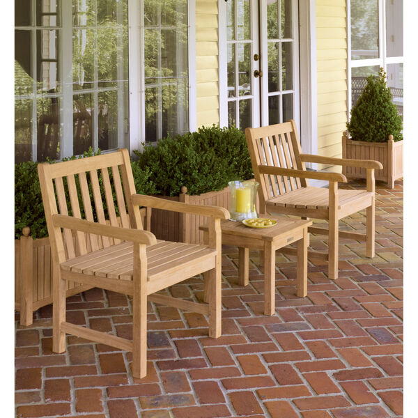 Classic Natural Outdoor Chair and End Table Set, 3-Piece, image 1