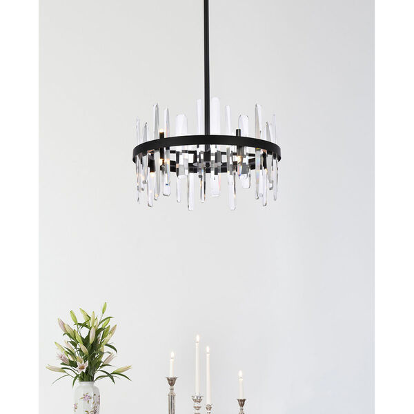Serena Black and Clear 20-Inch Round Pendant, image 2