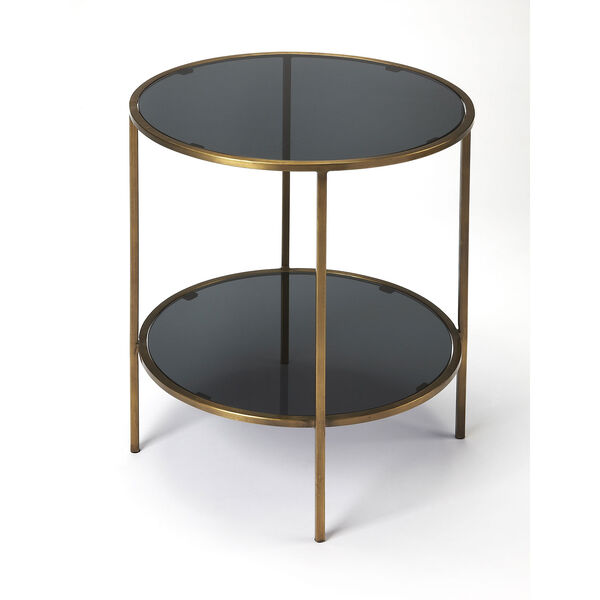 Roxanne Iron and Glass End Table, image 1