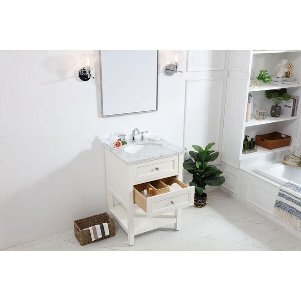 Metropolis White 24-Inch Vanity Sink Set, image 4