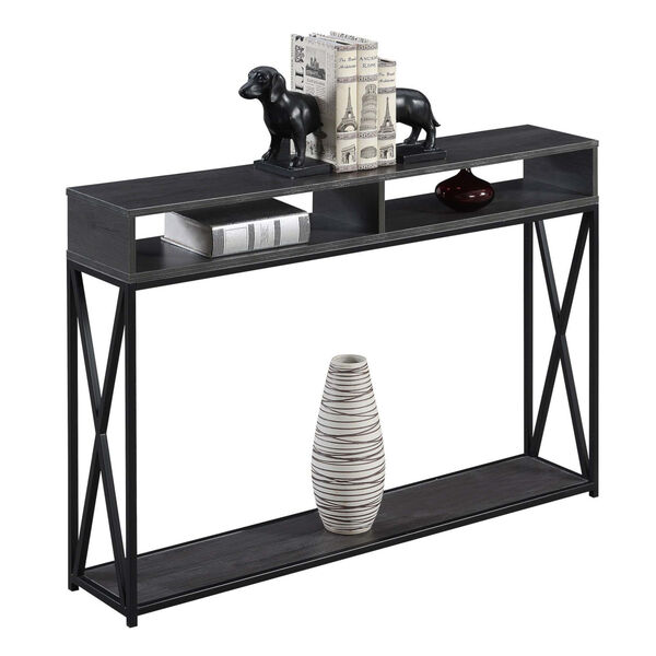 Tucson Charcoal Gray and Black Console Table, image 2