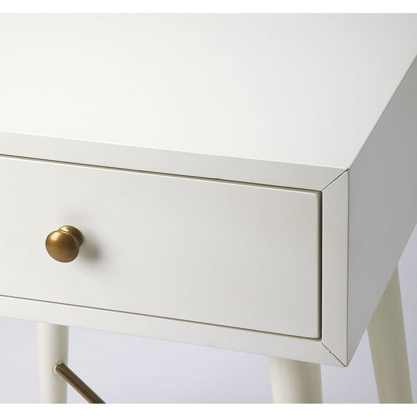 Delridge White and Gold End Table, image 3