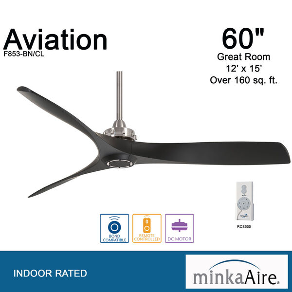 Aviation Brushed Nickel And Coal 60-Inch Ceiling Fan, image 6