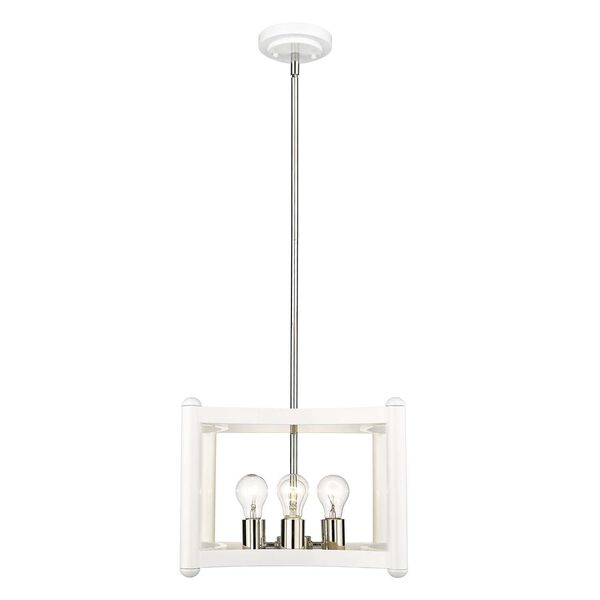 Coyle White with Polished Nickel Cluster Four-Light Convertible Pendant, image 4