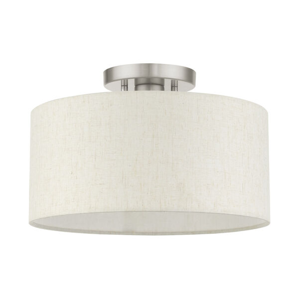 Meadow Brushed Nickel 13-Inch One-Light Semi-Flush Mount, image 2