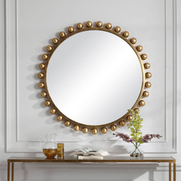Cyra Gold Round Mirror, image 3