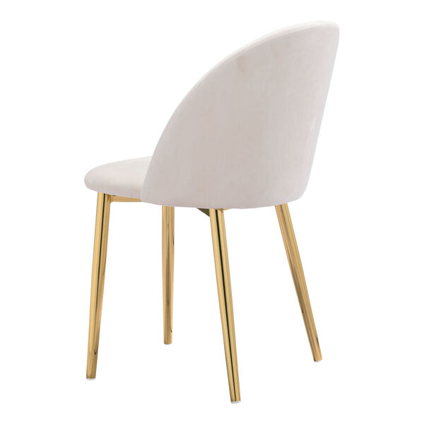 Cozy Off White and Gold Dining Chair, Set of Two, image 6